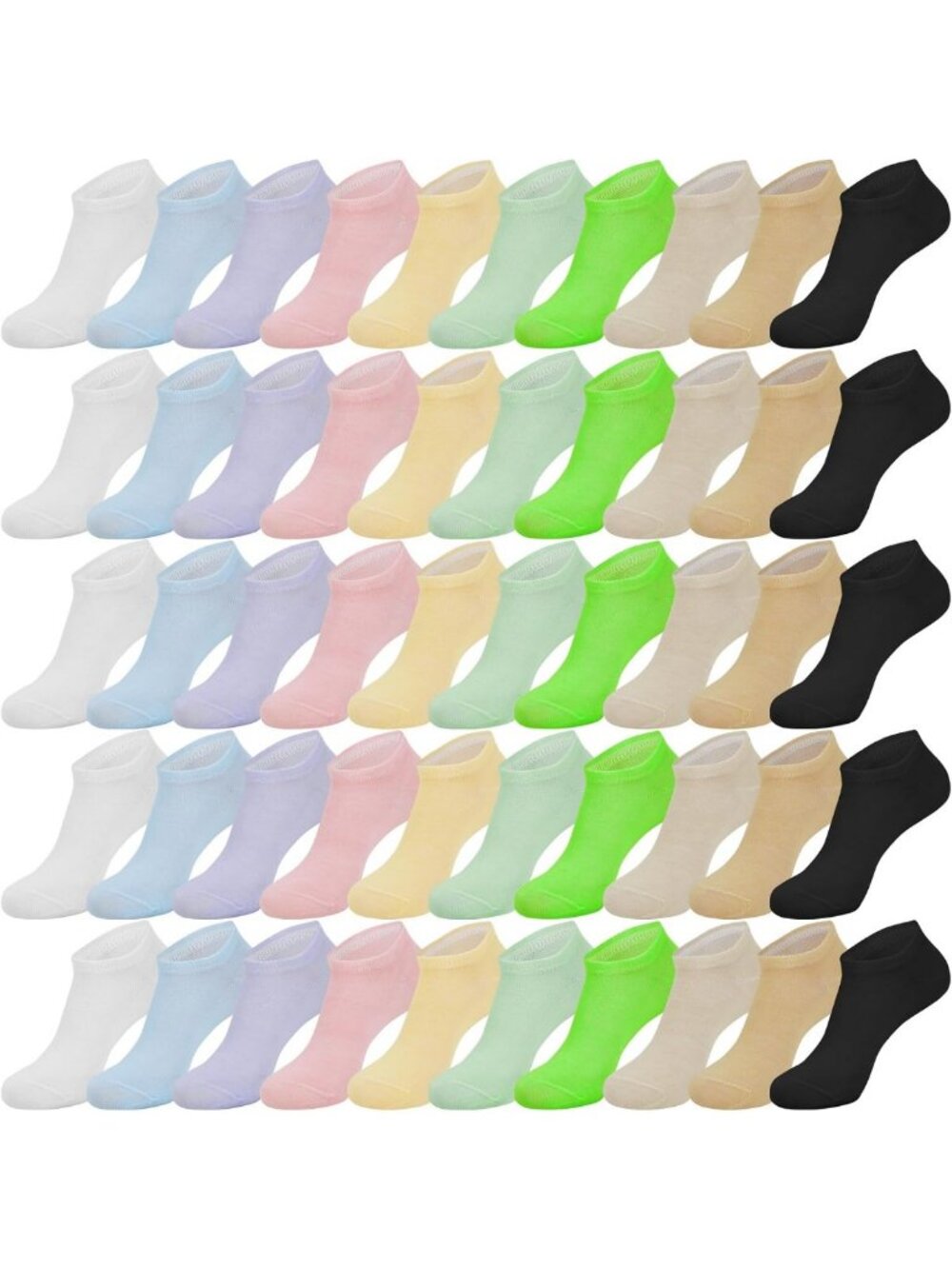 Colorful Lightweight Low Cut Ankle Socks - 200 Pairs Athletic Casual for Women